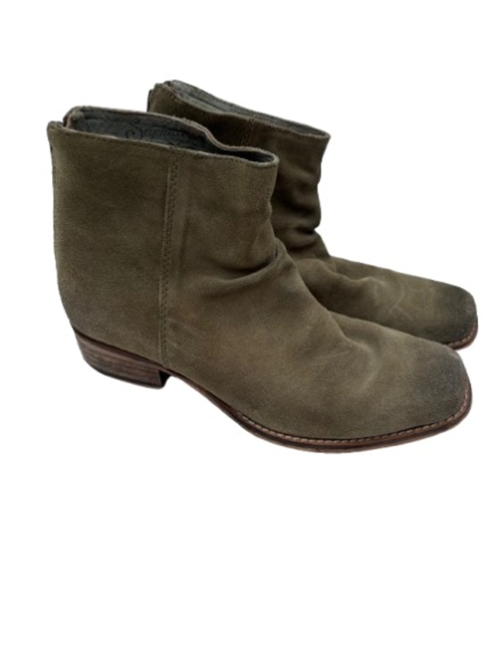 Seychelles Weekender Olive Suede Slouch Ankle Booties